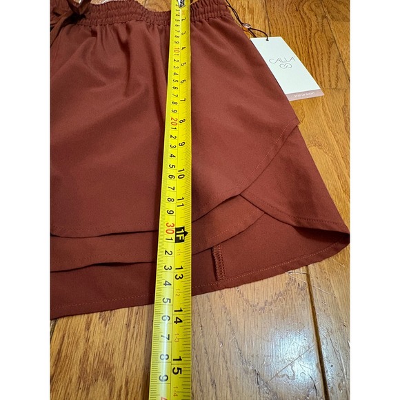 CALIA Womens Step Up Short Red Brown Layered Athletic Running Shorts WAX15219 S - Picture 8 of 12